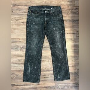 True Religion Men’s 36 Y2K Distressed Black Jeans